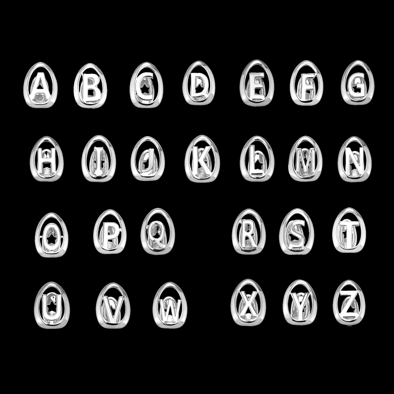 Body Jewelry Men - Youngx 26 letras iniciais dentes ocos