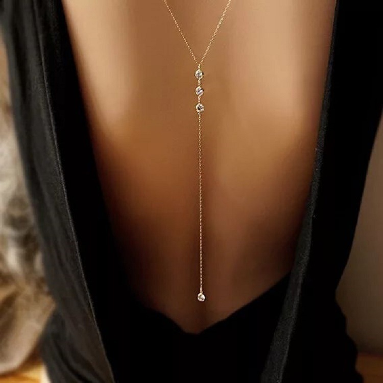 Body Jewelry Rhinestone - Novo strass sexy feminino volta corrente