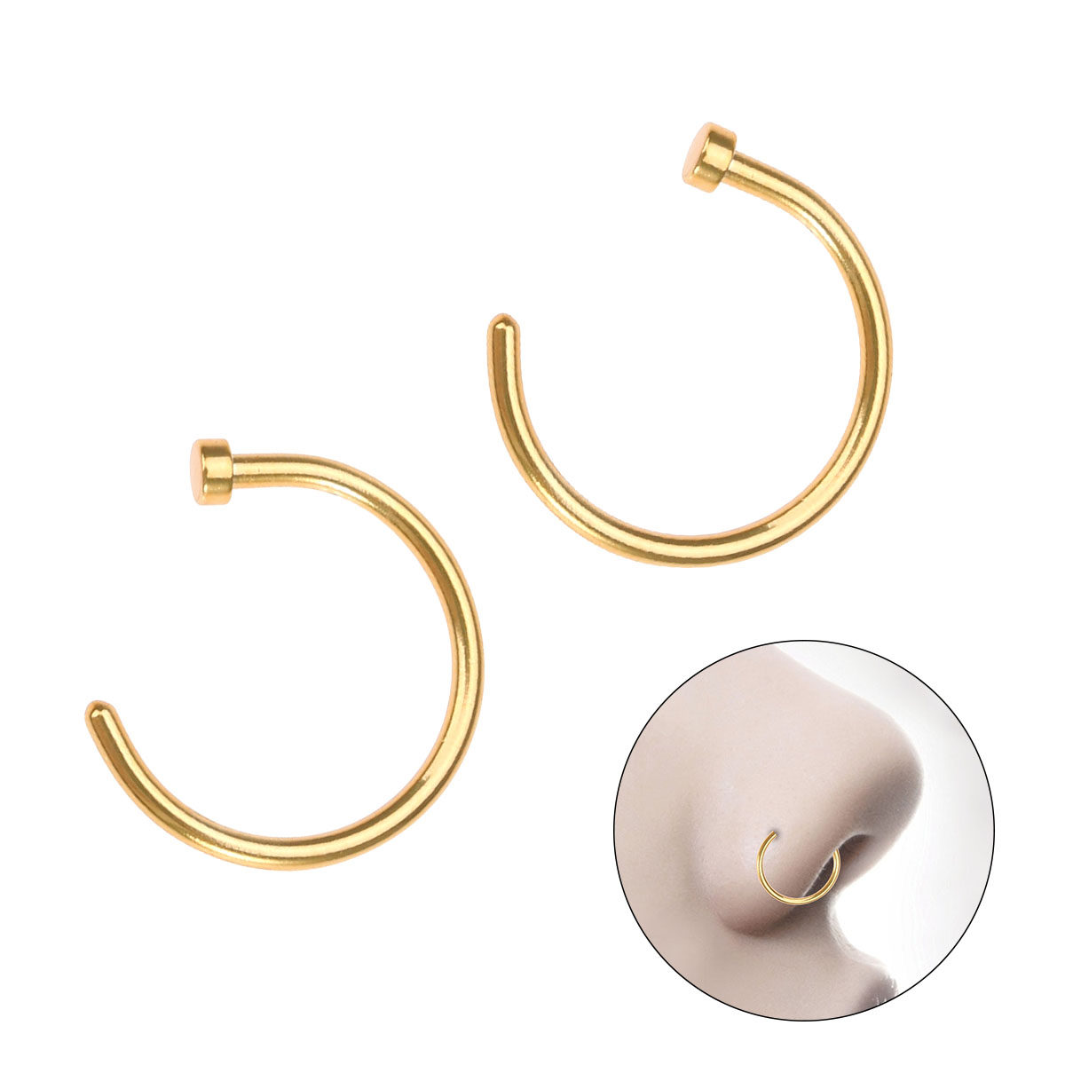 Body Jewelry For Sensitive Skin - 2 unidades de argola para o