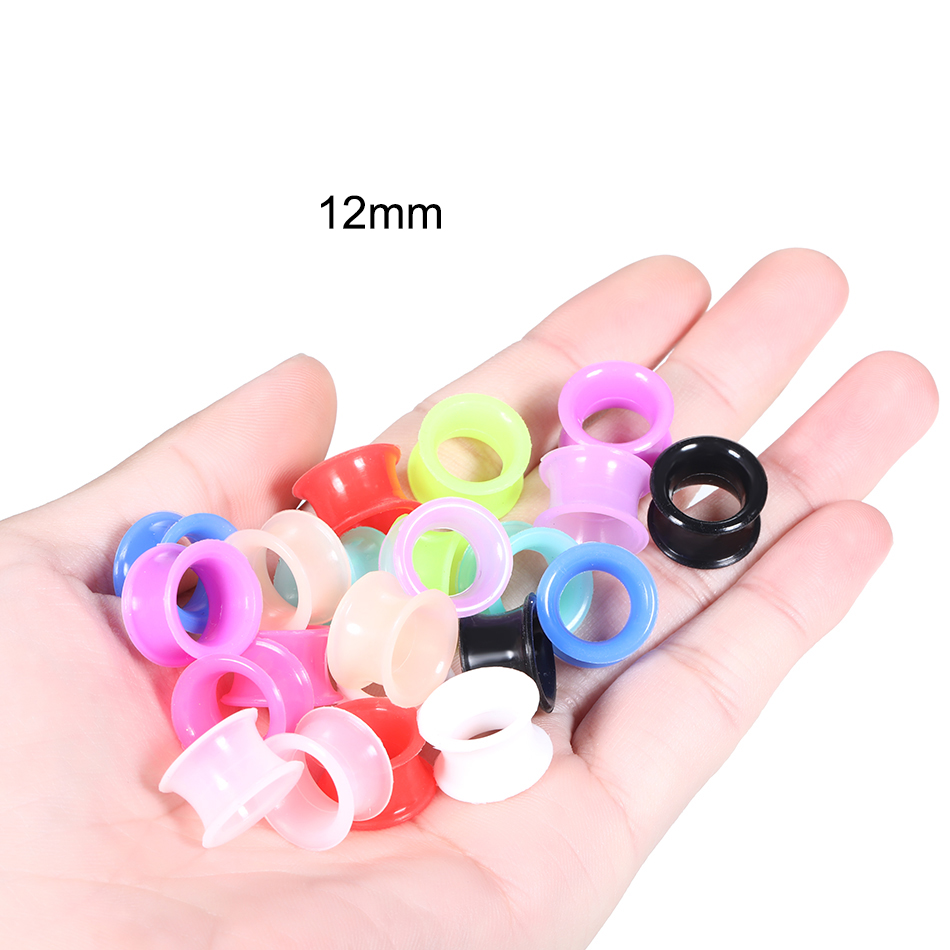Body Jewelry Ear Gauges - 24 pçs silicone alto duplo queimado