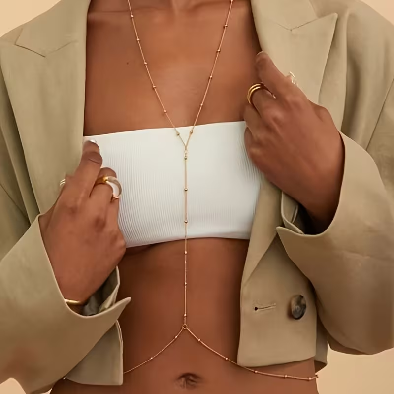 Body Jewelry By The Chain Gang - Corrente de Corpo Feminina Boêmia Simples