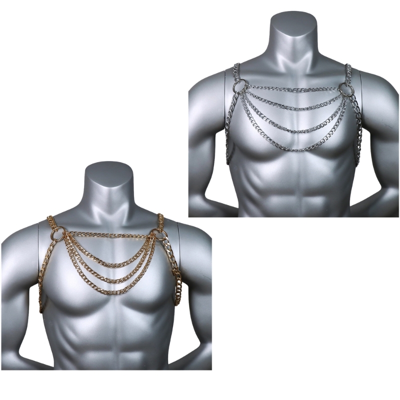 Body Jewelry Men - Masculino sexy metal corpo peito corrente