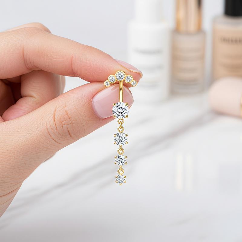 Body Jewelry For Sensitive Skin - 5 Peças de Piercings de Umbigo