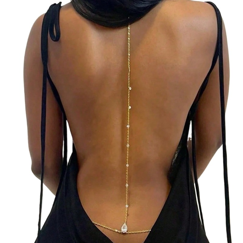 Body Jewelry By The Chain Gang - Noiva sem costas strass waterdrop corpo