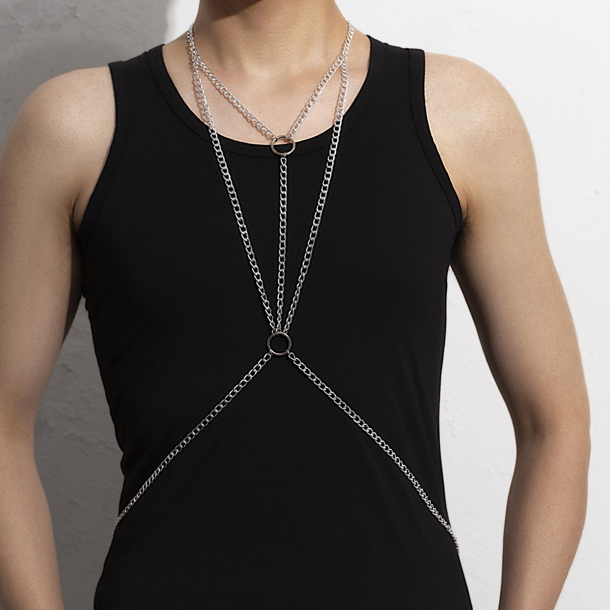 Body Jewelry Men - Roupa interior transparente estômago jóias corrente