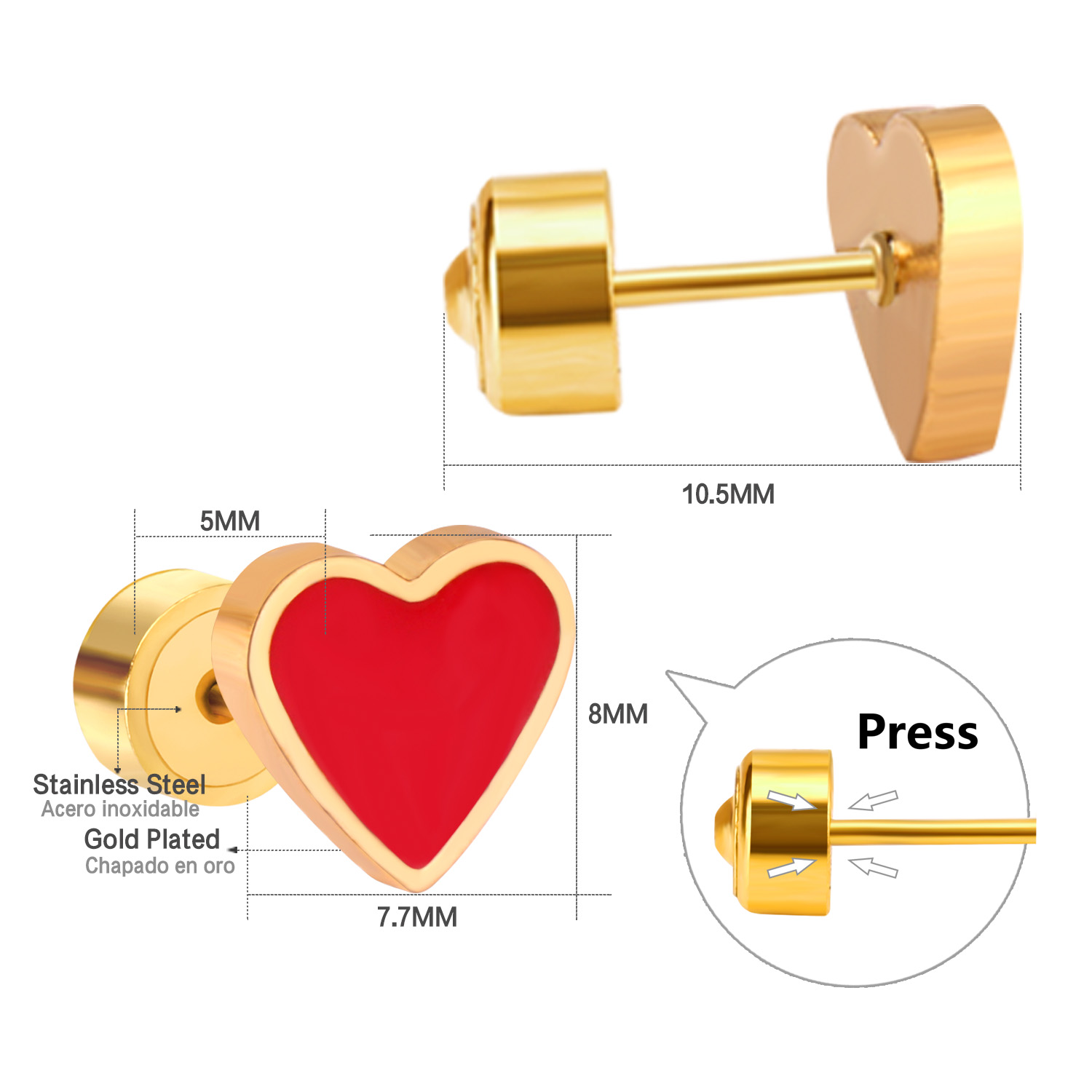 Luxukisskids romântico amor co - Body Jewelry Surgical Steel avaliação e preço