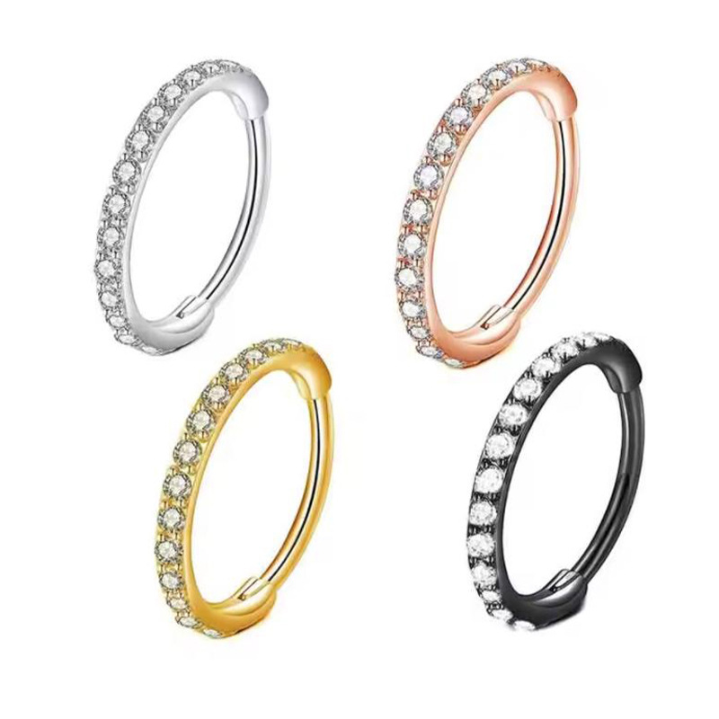 Argola de Nariz 16G com Zircôn - Body Jewelry Surgical Steel avaliação e preço