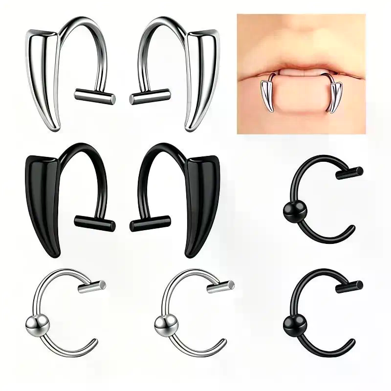 Piercing Falso de Lábio Estilo - Body Jewelry Rings avaliação e preço