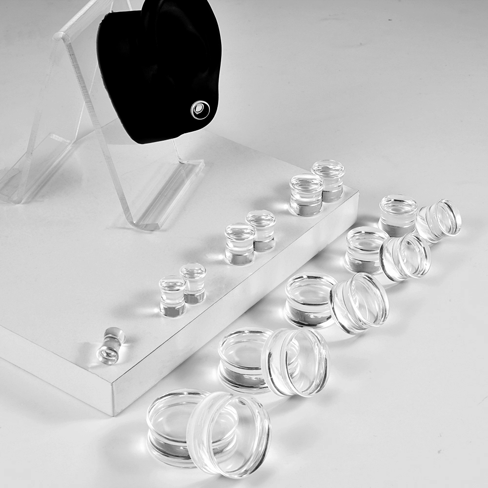 1 par acrílico transparente co - Body Jewelry Ear Gauges avaliação e preço