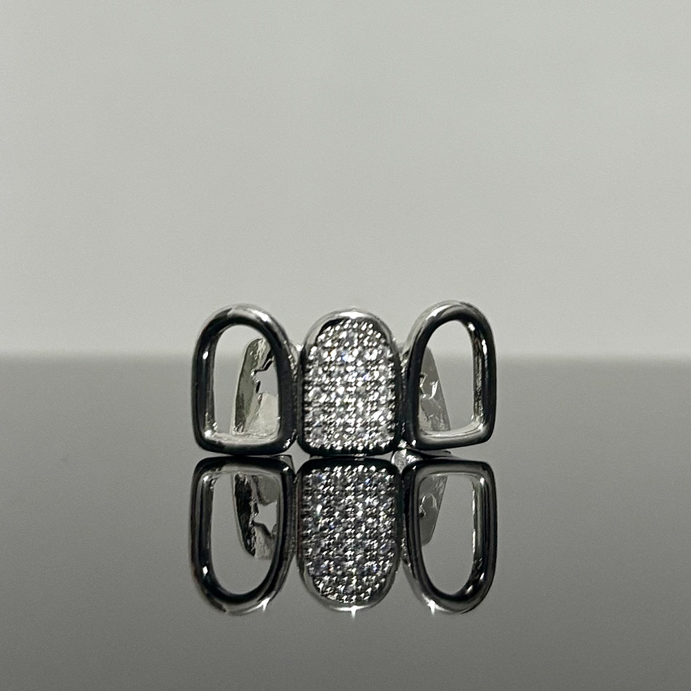 Youngx hip hop três oco zircão - Body Jewelry Men avaliação e preço