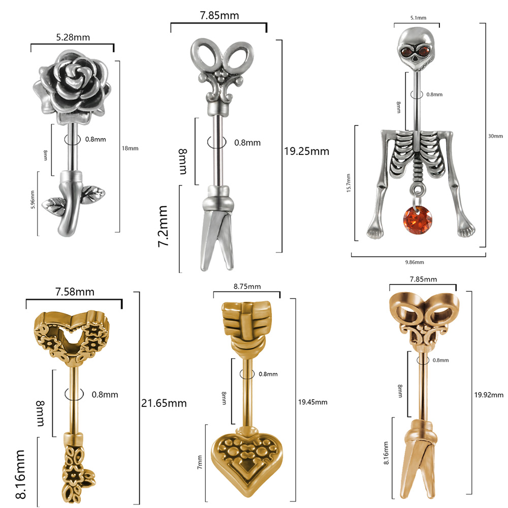 1pc aço cirúrgico do vintage e - Body Jewelry Surgical Steel avaliação e preço