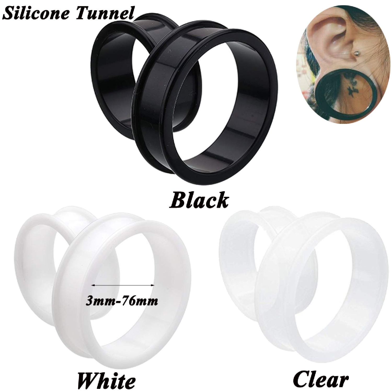 2pcs Supersize Flexível Silico - Body Jewelry Ear Gauges avaliação e preço