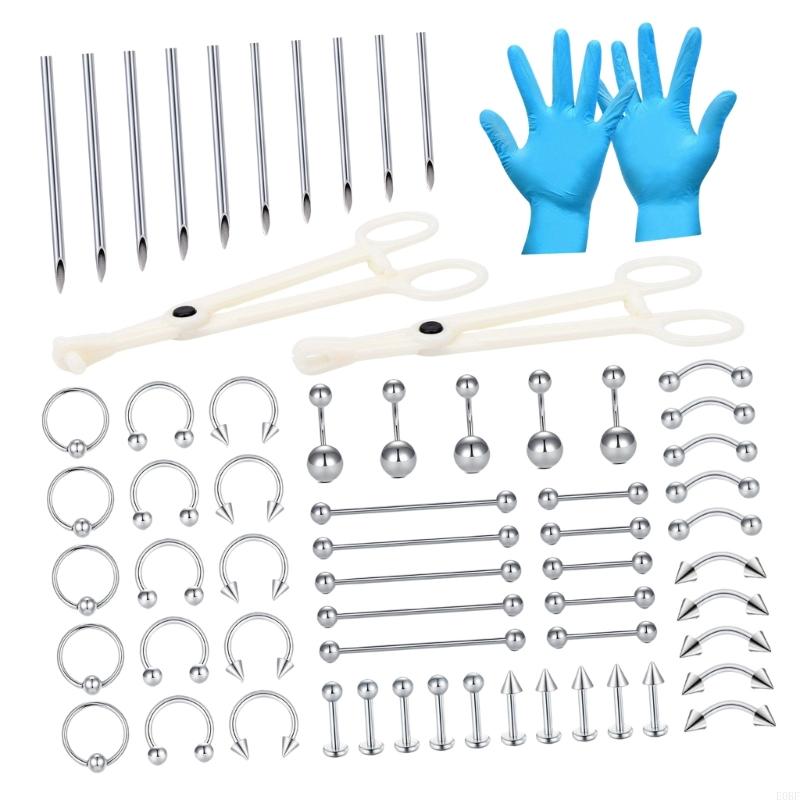 completo joias piercing 64 uni - Body Jewelry Ear Gauges avaliação e preço