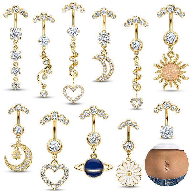 5 Peças de Piercings de Umbigo - Body Jewelry For Sensitive Skin avaliação e preço