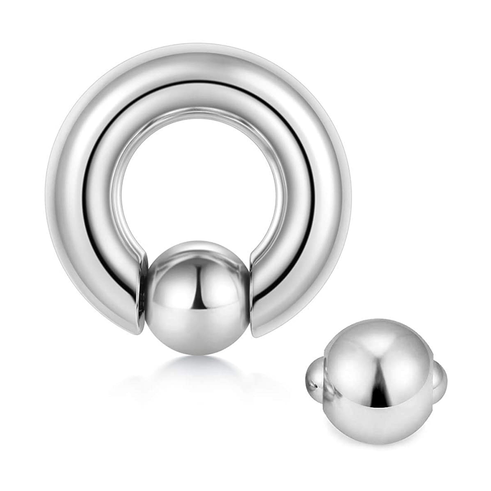 Anel de contas cautivas de aço - Body Jewelry Ear Gauges avaliação e preço