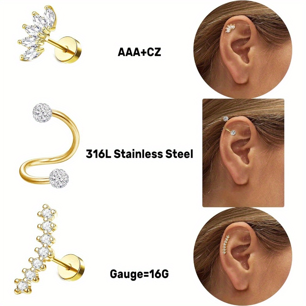 Brincos de aço cirúrgico para  - Body Jewelry Surgical Steel avaliação e preço