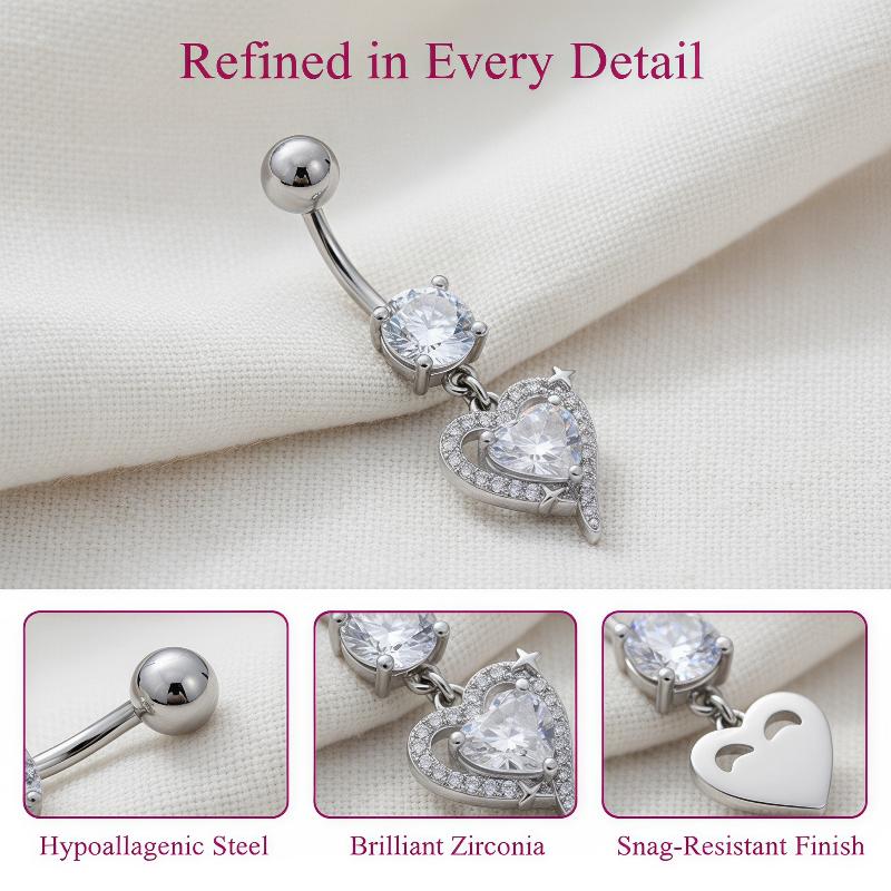 1 Peça Piercing de Umbigo Requ - Body Jewelry Surgical Steel avaliação e preço